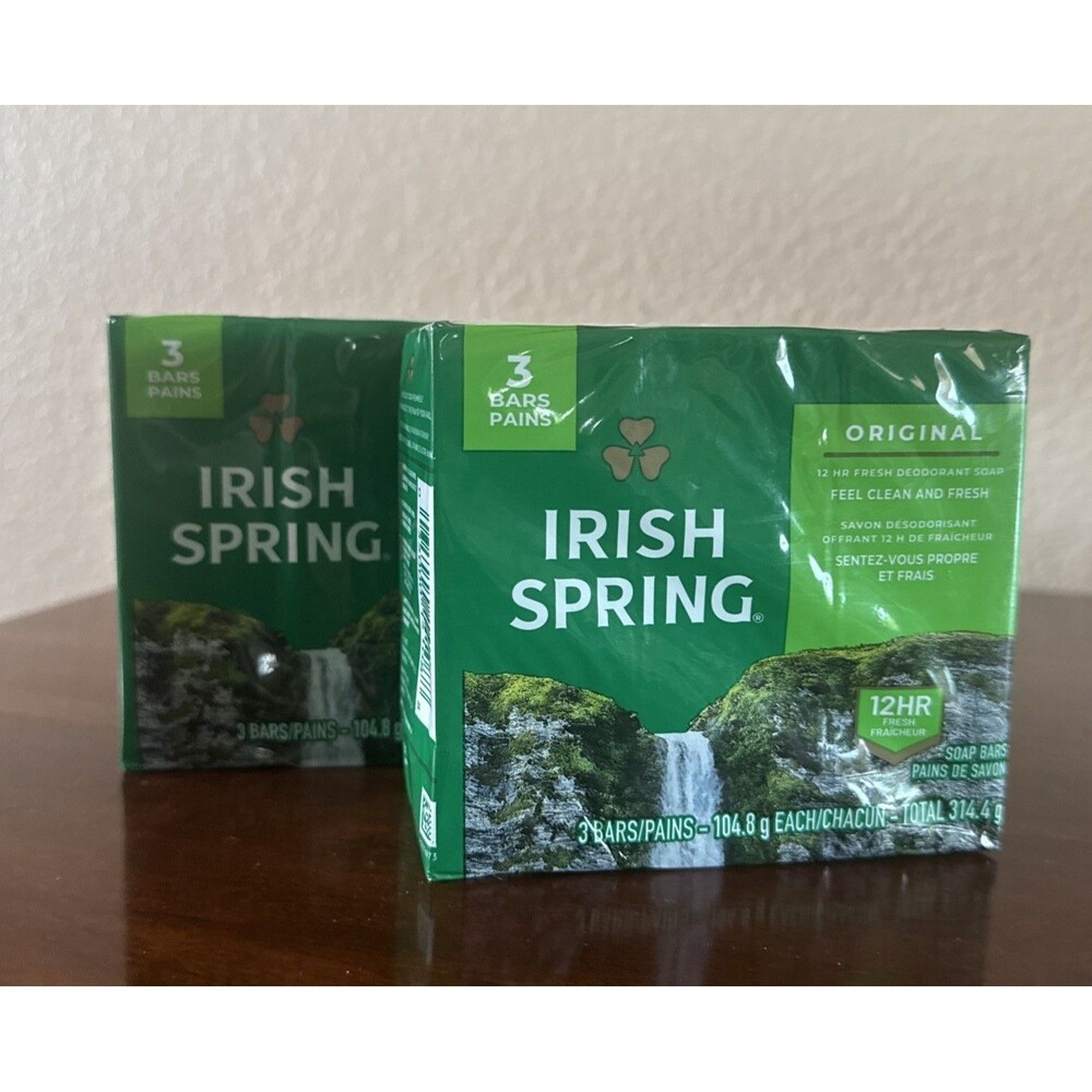2 packs of 3 Bars Irish Spring Deodorant Soap: Original Clean, 3.7 Oz Bars NEW